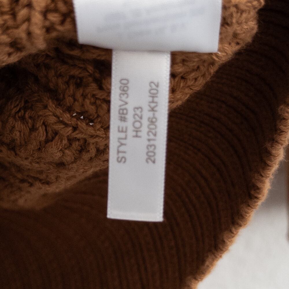 J. Crew Brown Chunky Cable Knit Fisherman's Pullover Sweater Size Small - Picture 5 of 5